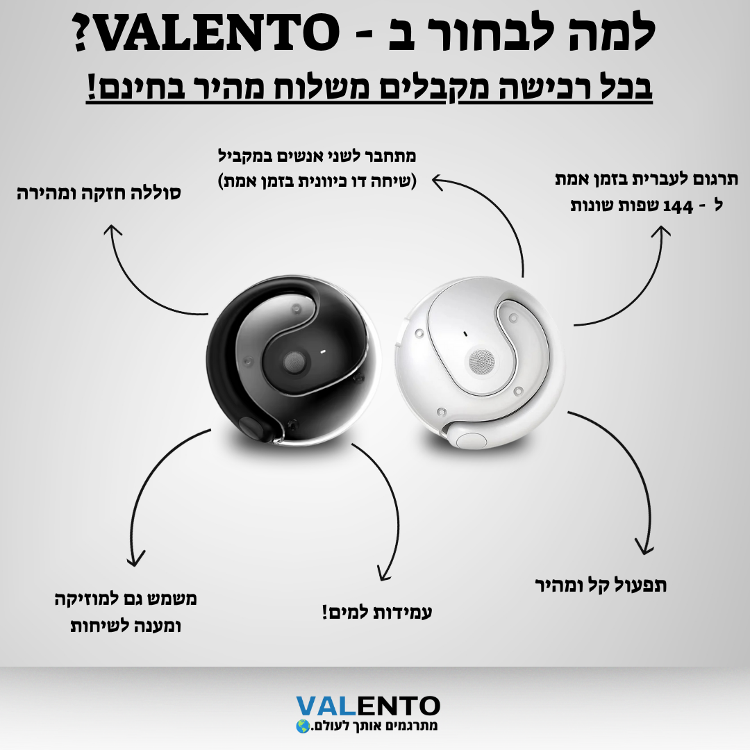 VALENTO-HEADPHONES™ - אוזניות תרגום